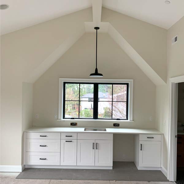 Vaulted Rec Room with Kitchenette image